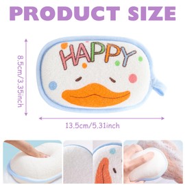 KASESSS Pack of 4 Face Cloths Baby Bath Sponge, Shower Sponge, Wash Cloth Children's Bath Sponge, Cartoon Design Shower Sponge Body Sponge Wash Pads for Happy Bath Fun, Strong Water Absorption