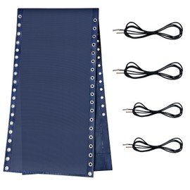 Ostlttyn Zero Gravity Chair Replacement Fabric with Bungee Cord Kit, 17 Inch Wide Repair Cloth with Replacement Cord for Anti Gravity Chairs Outdoor Recliner Patio Lounge Lawn Beach Sling Chair, Blue