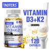 Taoters K2d3 120 Cápsulas, Vitamina D3, K2, Sin Sabor