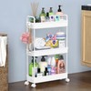 SOLEJAZZ Slim Rolling Storage Cart with Wheels 3 Tier Skinny