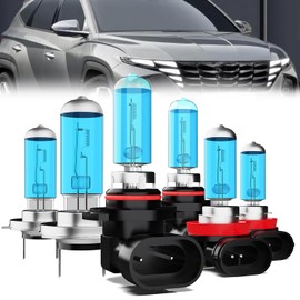 LECCIBUB Headlight Bulbs Compatible With Hyundai Tucson 2019-2021, 9005 High Beam + H7 Low Beam + H11 Fog Lights Halogen Light Bulb Combo, Super Bright 6000K White, Plug and Play, Pack of 6