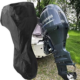 UCARE Outboard Boat Motor Cover Waterproof Boat Engine Full Covers for UP-5HP/ 8-10HP/ 15-20HP/ 25-30HP/ 40-50HP/ 60-90HP/ 100-150HP Outboard Motors (420D Oxford Fabric, 71x76x64in for 60-90HP)