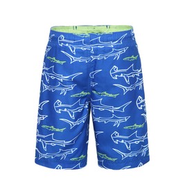 Rokka&Rolla Traje de baño para niños, UPF 50+, de secado rápido, pantalones cortos de playa con forro de malla, Estampado de tiburón., XX Grande