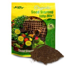Jiffy Natural & Organic Seed Starting Soil Mix, 10 QT (1 Bag (10 QT)