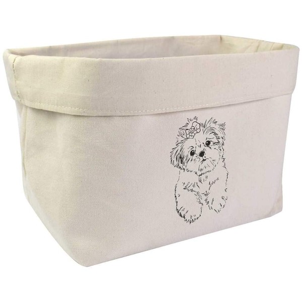 Large 'Shih Tzu Puppy' Canvas Organiser/Storage Bag (OR00013358)