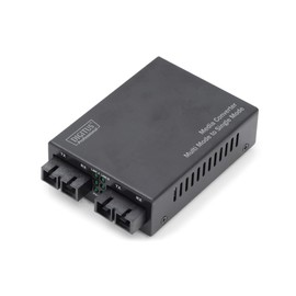 DIGITUS Medienkonverter - Multimode / Singlemode - Fast Ethernet - SC zu SC - 1310nm / 1310nm Wellenlänge - Schwarz