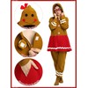 SOMSOC Women Gingerbread Costume Adult Christmas Flannel Fleece Pajama Gingerbread