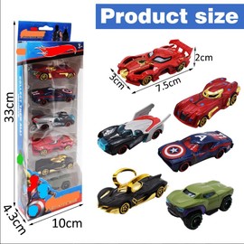 DGTSYAL Cars Autos Spielzeug, 6 Stück Anime Spielzeugauto Set, Spielzeugauto Hero Autokuchen Kinderidee Spielfahrzeuge Toy Cars Autos für Kinder ab 3 Jahr (Color)