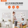 VEVOR 36"x24" White Cork Board with Linen Surface – Stylish