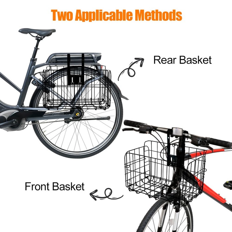 Flintronic Front Basket, Bicycle Basket Rear, Foldable & Detachable Metal