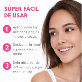 Sérum Amplificador para Pestañas y Cejas con Péptidos, Miristoil Pentapéptido-17, Biotinoil Tripeptido-1, Aplicador Tipo Delineador, 5g