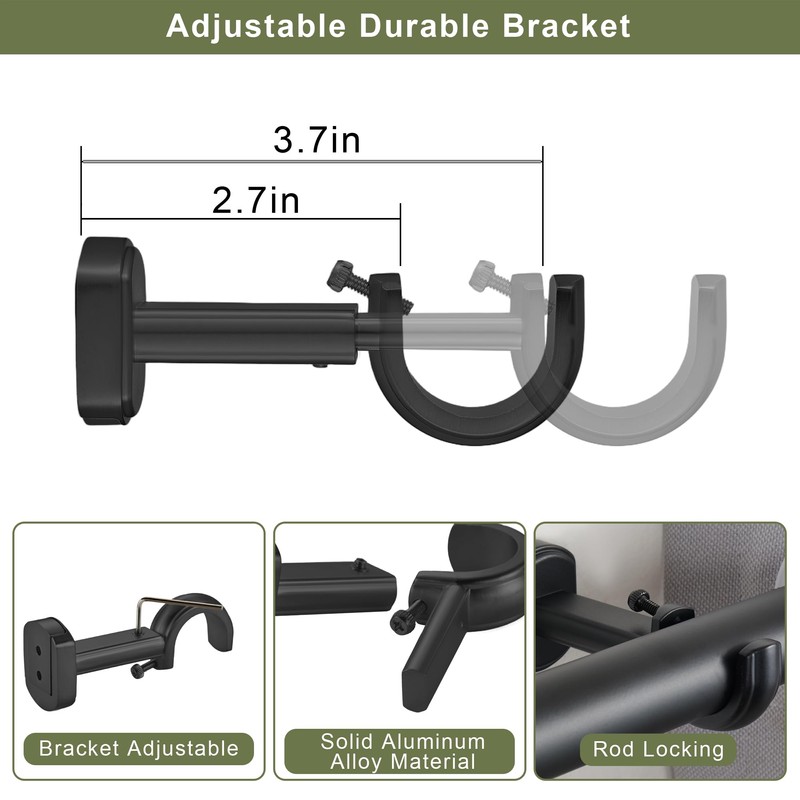 1 1/8 Inch Diameter Curtain Rods 144 to 240 Inches(12-20ft),
