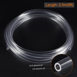 TOP-VIGOR 4mm ID 6mm OD PVC Clear Vinyl Tubing, 4M Length Food Grade Flexible Water Pipe, Plastic Tube for Transfer Water, Oil, Air, Powders & Fine Granules