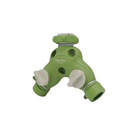 Martha Stewart MTS-TA2M 2-Way Metal Body Heavy-Duty Hose Tap Adapter Faucet Y-Splitter, Gardening