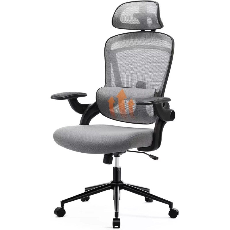 DUMOS Mesh Computer Desk Chair,Adjustab - Grey