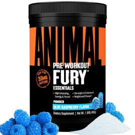 Animal Fury - Pre Workout Powder Supplement for Energy and Focus - 5g BCAA, 350mg Caffeine Nitric Oxide Without Creatine - Powerful Stimulant for...  