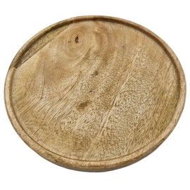 Meinposten Decorative Plate Mango Wood Decorative Board Coaster Jewellery Plate Tray Diameter 25 cm