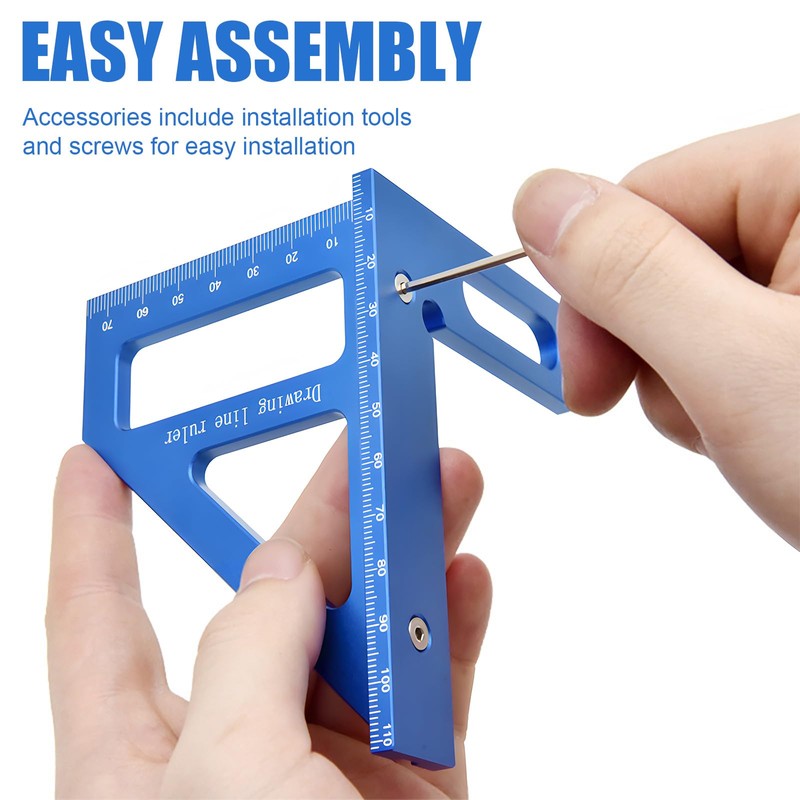 3D Multi Angle Measuring Ruler, 45° & 90° Degree Triangle
