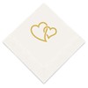 Weddingstar 3-Ply Gold Foil Cocktail Napkins White - Linked Double