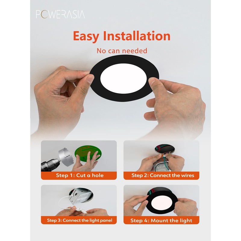 12 Pack Recessed Lighting 6 Inch with Junction Box, 5CCT
