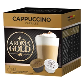 AROMA GOLD Cappuccino Coffee Pods 187G, 48 Capsules– Coffeee Capsules Dolce Gusto Compatible Flavoured Coffee Pods for Nespresso Machines Barista-Approved, Mild & Harmonious Taste Perfect