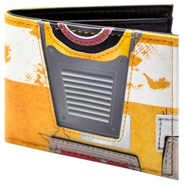 Clap Trap Robot Revolution CL4P-TP Steward Bot Wallet Bi-Fold ID & Card Holder, Orange, orange, Bi-Fold