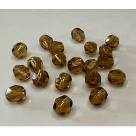 Czech 7 MM Glass Beads-Smoke Topaz