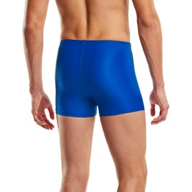 TSLA Men's Square Leg Swimsuit Jammers, Quick Dry Compression Swim Briefs, UPF 50+ Athletic Training Splice Swim Shorts, Color Splice Jammer Blue, 38