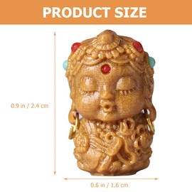 GANAZONO Green Tara Wooden Keychain Pendant Inlay Car Hanging Ornament for Crafts and Spiritual Decor