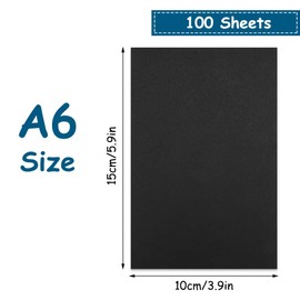 100 Sheets of Cardboard Paper Black A6, Craft Paper Black, Black Coloured Paper A6, Cardboard Paper for Printing Coloured Paper A6 Black for Painting Card Making Invitations Scrapbook Crafts, 300 g