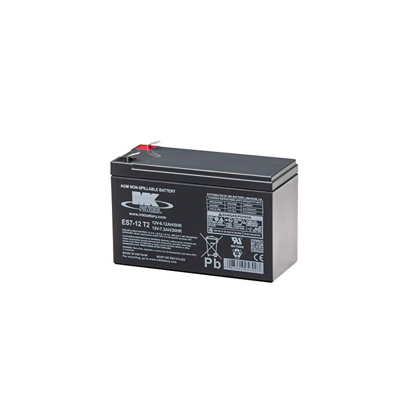 MK Battery ES7-12 T2 Maintenance-Free Rechargeable Sealed Lead-Acid Battery