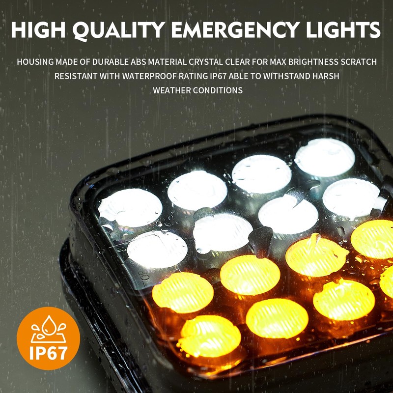 INHTGEAS Magnetic Strobe Lights - Wireless Strobe Hazard Light Kit