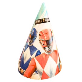 BeenSmile, 6 Party Hats for Kids – Birthday Hats & Party Decorations for Kids | Colourful Birthday Party Decorations for Fun Celebrations (Power Rangers)