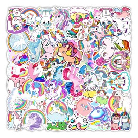 YKKJ Vinyl Sticker Pack of 50 Waterproof Unicorn Graffiti Decal Sticker for Car Motorcycles Bicycle Skateboard Luggage Laptop Computer