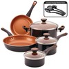 Farberware Glide Dishwasher Safe Nonstick Cookware Pots and Pans Set,