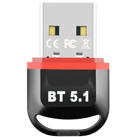 GUROYI Bluetooth 5.1 Technology, USB Adapter, Bluetooth 5.1 Technology, Ultra Compact, Bluetooth Device for PC, Nano Size, Ver5.1, Bluetooth Adapter, Maximum Transmission Distance 66.4 ft (20 m), Low