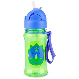 Skip Hop Toddler Sippy Cup with Straw, Zoo Straw Bottle with Tritan Renew, 12 oz. Dino