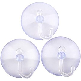 3 Pcs Clear Bathroom Kitchen,Reusable Plastic transparent Suction Cup Wall Hooks Hangers Vacuum Seamless Sucker Hook Attractive and Professional Home Storage Hooks Hardware Tools and Home Improvement