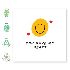 Love Card with Sweet Smile - 'You Have My Heart' - Gifts for Wife, Husband, Girlfriend, Boyfriend, Him, Her, Spouse, Partner, Couples- You Own Me - Comes with Fun Stickers
