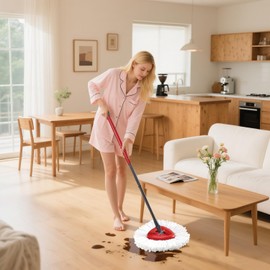 Spin Mop Head Refills for Vileda, 4 Pack Mop Replacement Heads fit O-Cedar Spin, Easy Wring, Microfiber Triangle Replacement Pads, Washable & Reusable fit All Floor