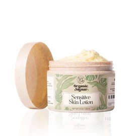 Organic Jaguar Natural Body Lotion for Sensitive Skin, Scent Free, Sulfate & Paraben Free Body Care, Moisturizer With Essential Oils, Vitamin E Oil, Beeswax, Extra Virgin Olive Oil, Raw Honey, 8 oz