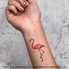 4 x 'Flamingo' Temporary Tattoos - Water Resistant, Skin-Safe, Non-Toxic