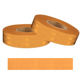 LeaGerous Orange Yellow Reflective Safety Tape Outdoor Waterproof, Prismatic Sheeting Conspicuity Caution Stickers with PET Film 296 feet Total Length x 2 inch