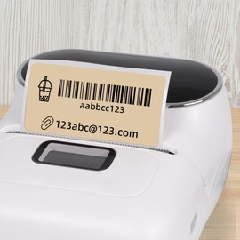 YIKIADA Brown Thermal Labels 1 × 2 Inch Vinyl Waterproof Stickers Self-Adhesive Address Decals Compatible with M110/M220 350 PCS