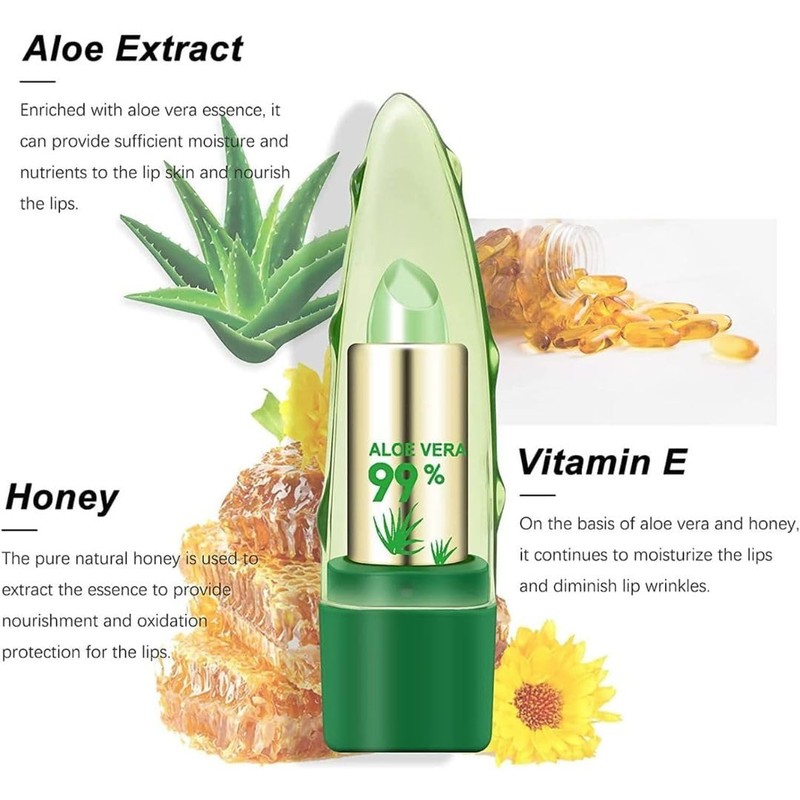 Aloe Vera Lipstick, Aloe Vera Lip Balm, Moisturizing Crystal Jelly