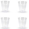 4PK Reusable Plastic Glasses Tumblers for Adults, Unbreakable Picnic Camping Glasses for Children, Stackable & Dishwasher Safe, Acrylic Drinking Glasses (Clear - 250ml)