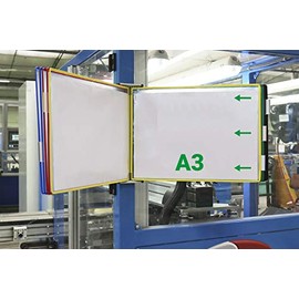 Tarifold Wall Display Unit with 10 Display Pockets, A3 Size, Landscape, Assorted Colors, 20 Sheet Capacity (W291A3LAN)