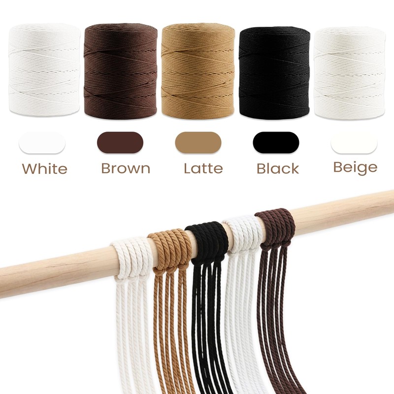 FMLIUY 547 Yards Macrame Cord String for Crafts Cotton Twine