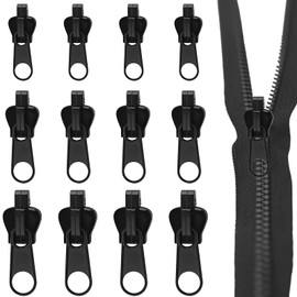 Zip Repair Set, 12 Pieces Zip Head Replacement Parts, Removable Zip Head Holder, Zip Replacement Zip for Zip, for Universal Zip