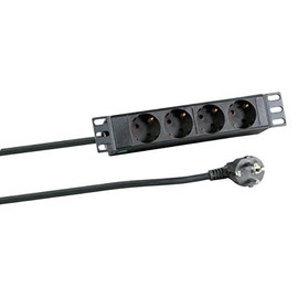 EFB-Elektronik 10 Inch 1HE Power Strip 4xCEE 7/3 Without Switch Aluminium Black